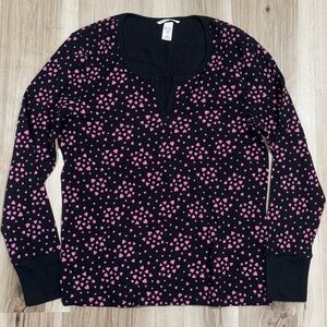 Victoria’s Secret Waffle Knit Heart Thermal Long Sleeve Shirt Women’s Large